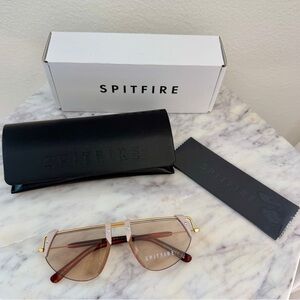 🔥 SPITFIRE Live for Today Aviator Sunglasses in Gold/Ivory/Tan
